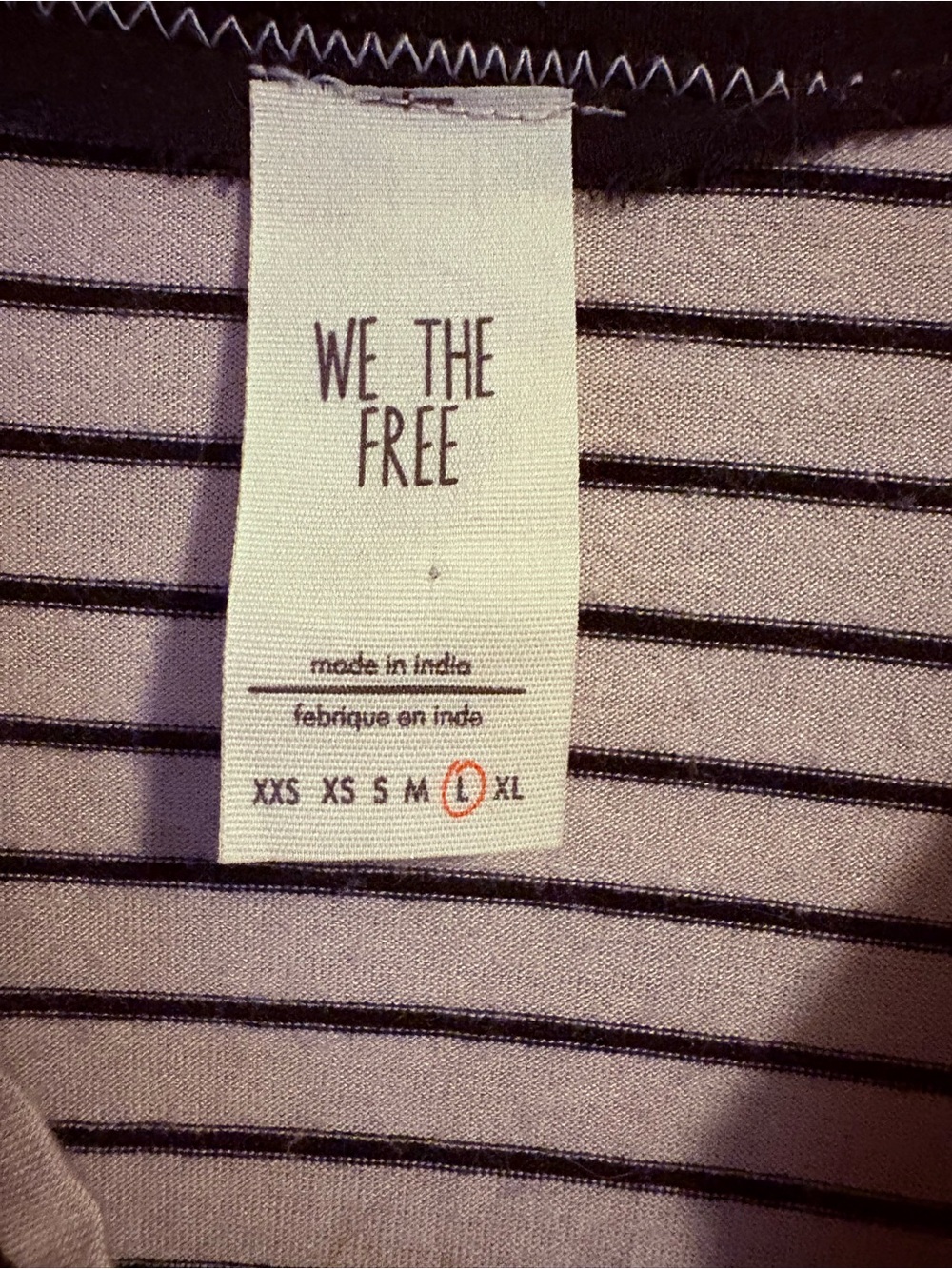 We The Free Striped Cowl Neck Tank with Blue Embroidered Hem - Picture 4 of 5
